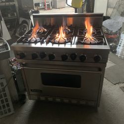 Gas Stove Commercial Viking 36”6 Burner Good Condition 90 Days Warranty Estufa Gas Comercial Viking 36 Pulgadas Buenas Condiciones 6 Kemadores 90 Disa
