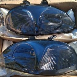 96-98 Honda Civic Headlights Luces Micas Calaveras Faros Faroles Focos Headlamps 