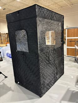 M-New 2 Person Portable Steam Sauna for Home, Extra Large Sauna Box, Upgraded 2 Steamer, 2 Foldable Chair & Remote Control, Black