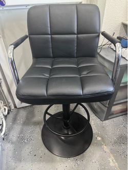Black leather high chair