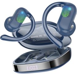 Open Ear Earbuds, Bluetooth 5.4 Wireless Earbuds with Ear Hooks, 32H HiFi Stereo Open Ear Headphones with Clear Calls, IPX7 Lightweight Air Conduction