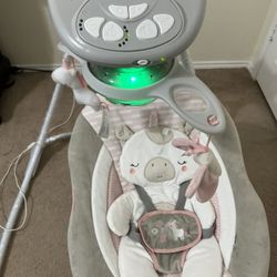Baby Swing Ingenuity InLighten Easy-Fold Frame & Light Up Mobile - Flora the Unicorn
