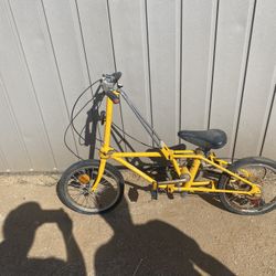 Vintage 1980 Dahon Yellow Folding Bike