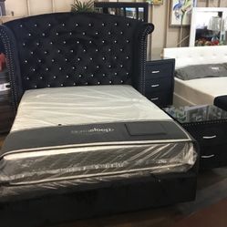 Queen Bed Frame , Nightstand, Mirror, Dresser $899.99 **
