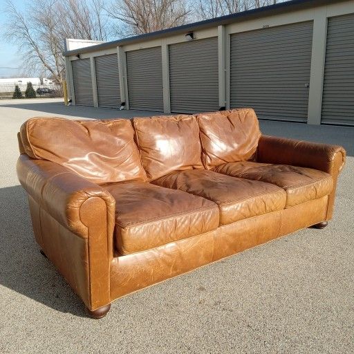 Restoration Hardware Lancaster Leather Sofa - Excellent Condition - Free Delivery!