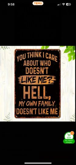 [2D Flat]8×12Inch, 1pc Aluminum Vintage Metal Sign, Sarcastic You Think I Care Who Dislikes Me Funny Poster, for Outdoor Wall Decor