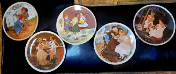 Norman Rockwell Collection Plates Included 5