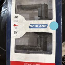 Schlage Keyed Entry Door Handle – Matte Black | Lifetime Warranty 