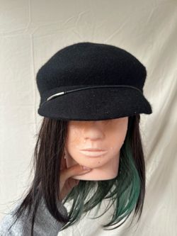 Sonoma Black Wool Cadet Hat with Slim Accent Sonoma Women 100% Wool Newsboy Hat