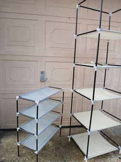 Stackable Fabric Shoe Racks Set of 2