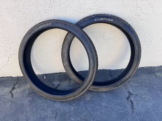 Set of 26” x 3.0 Solid Black Smooth  Bike Tires (new)