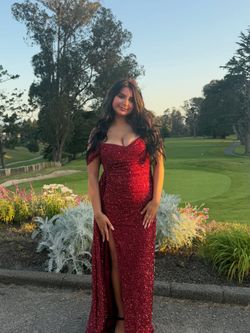 Red formal prom dress
