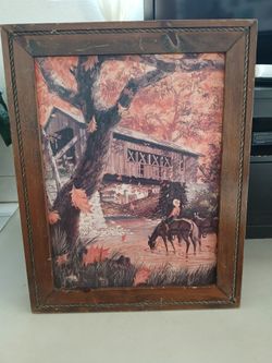 Vintage Boy on Horse Print on Board