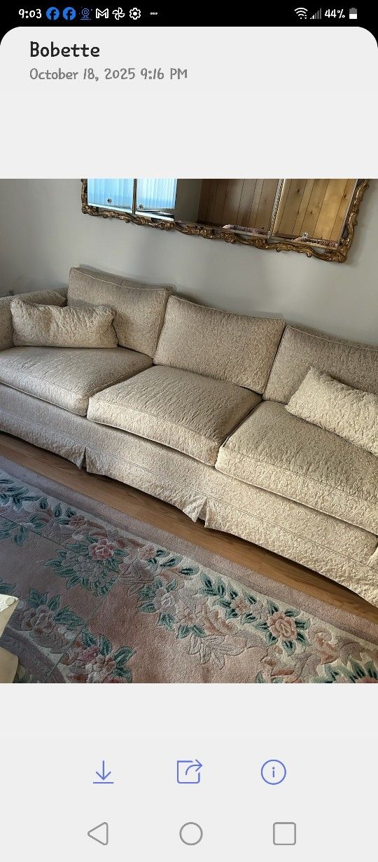 Cream Color Sofa w/ Matching Loveseat