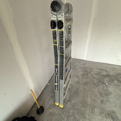 18 ft Reach Aluminum Multi-Position Ladder with Tool Hangers, 300 lbs. Load Capacity, Type IA Duty