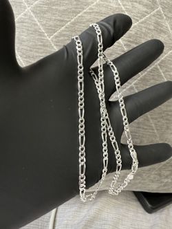 925 Sterling Silver Figaro Necklace 