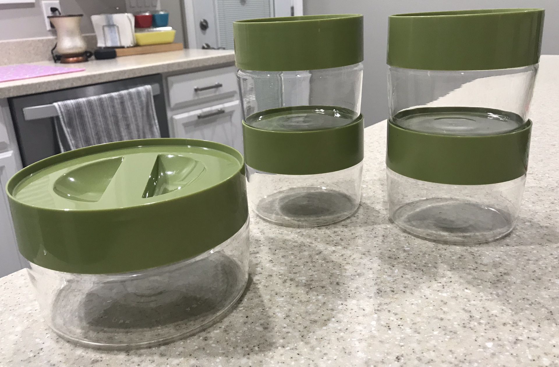 Pyrex Avocado Green Storage Canisters