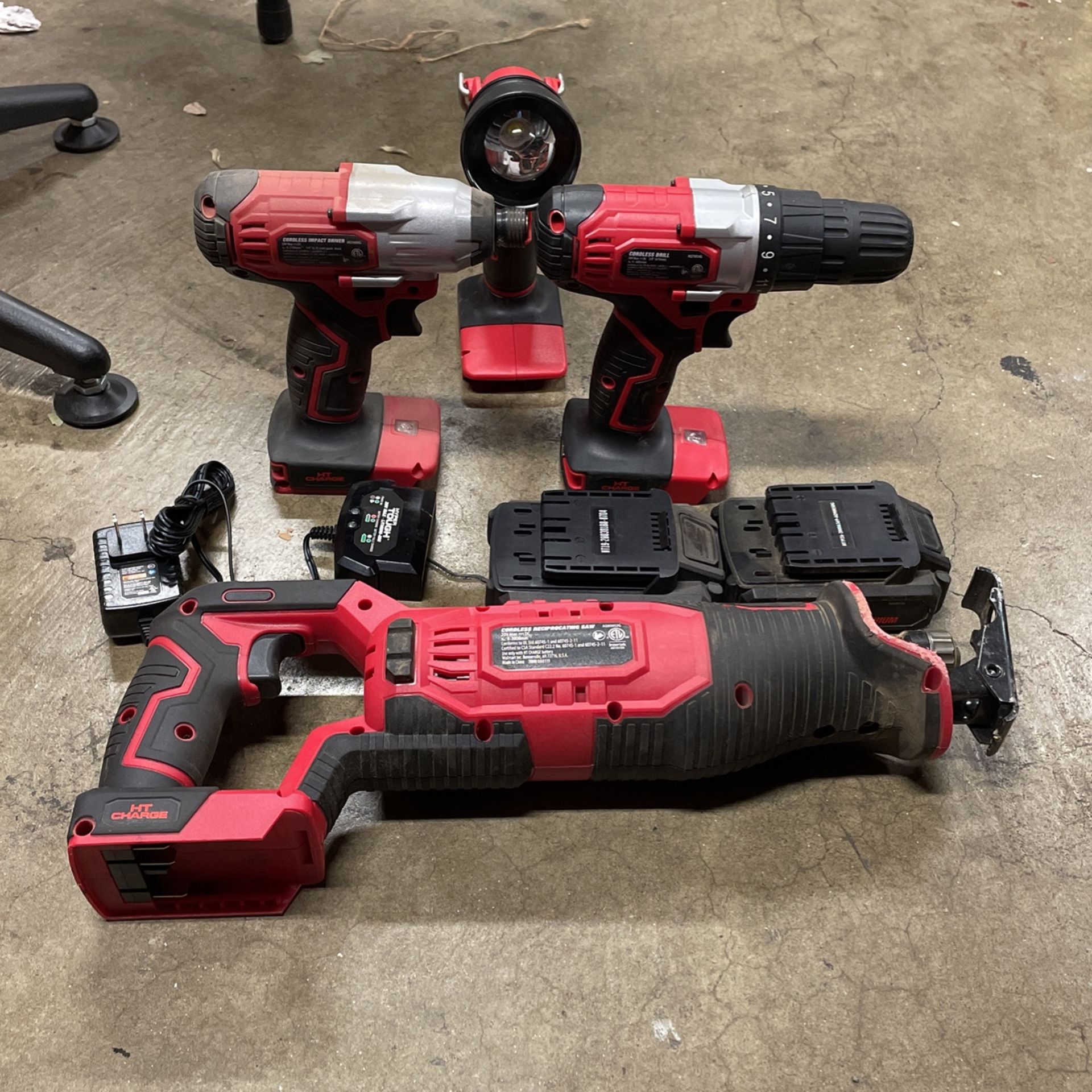 Hyper Tough 20V Max Lithium-ion 3/8 inch Cordless Drill, 1/4 inch Impact Driver & Reciprocating Saw Combo Kit with (2) 1.5Ah Lithium-ion batteries