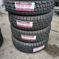 4 New Tires Installed/ 4 Llantas Nuevas Instaladas 245/75/16 Land Spider Tires