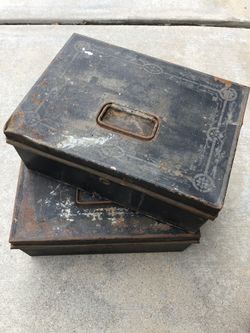 Two Metal boxes with great patina