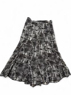 Notations black and white print midi skirt in a S Back zipper Elastic band on waist
