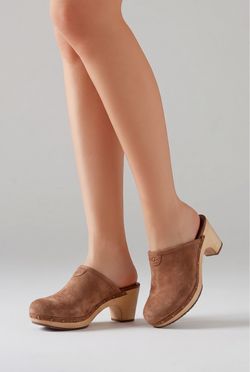 UGG Women's Suede Heeled Clogs
