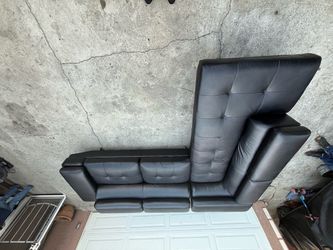 Black used leather sofas