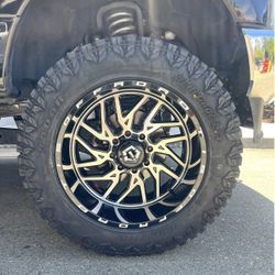 22x12 TIS Off-Road 544MB 8x170 W/ 37x12.50R22 RT Tires Package Deal, WE FINANCE