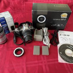 Olympus OM-D E -M10  16.1MP Body With 14–42mm And 40-150mm Zoom Lenses And Extension Tube