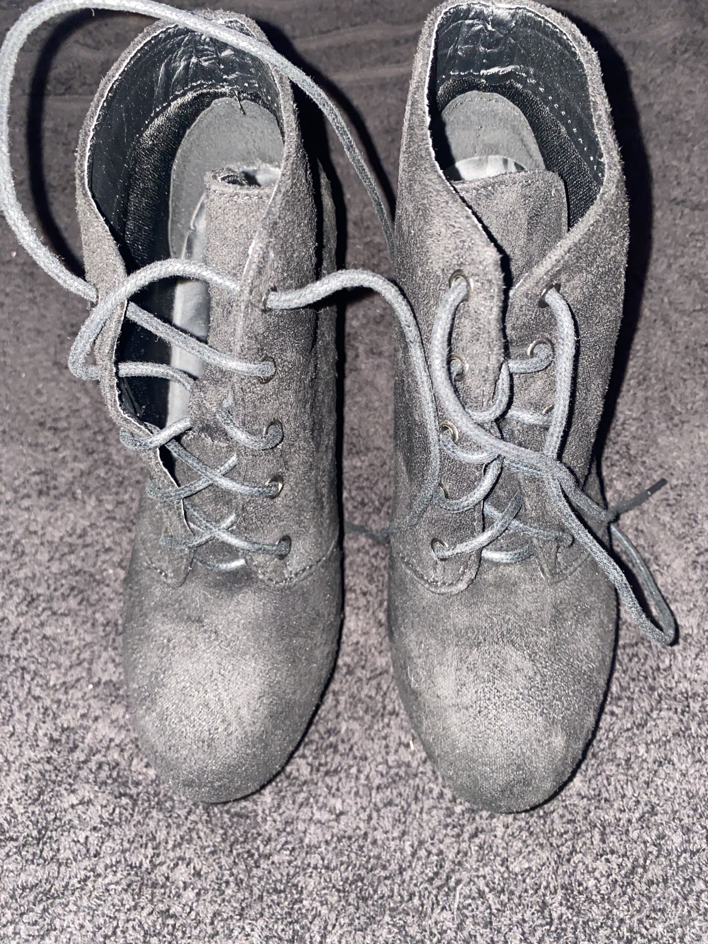 Charcoal Lace Up Boots