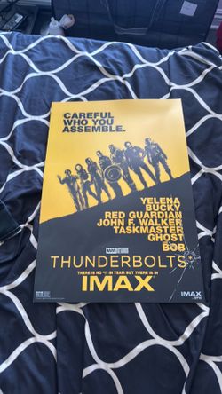 Official IMAX-exclusive Thunderbolts* poster received at a fan premiere screening.