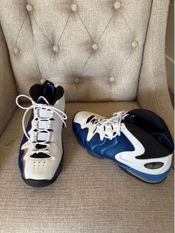 Nike Penny zoom air white and blue sneakers for men. Size 9