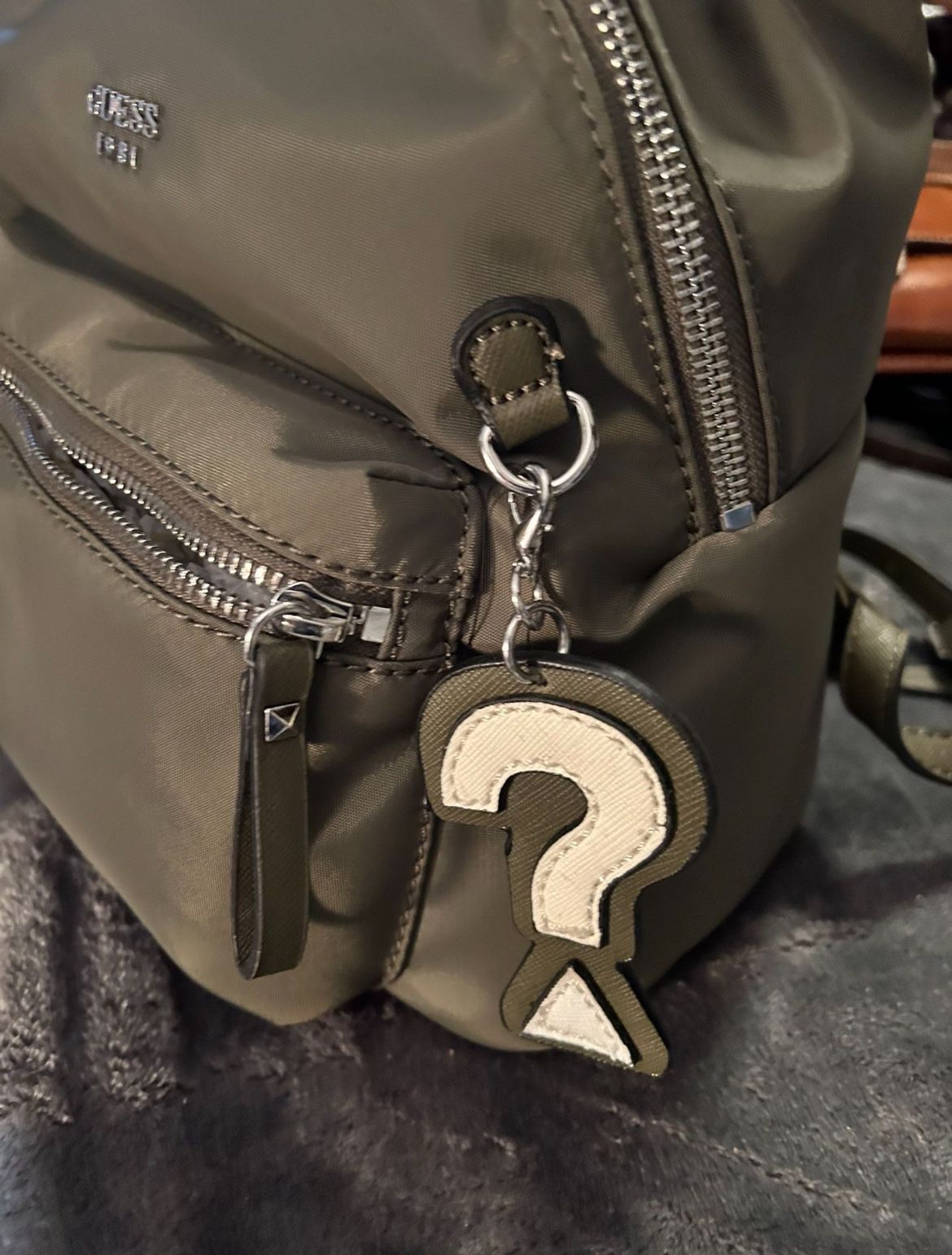 New Guess Dark Green Backpack