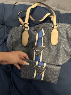 Blue Guess Purse And Wallet Set