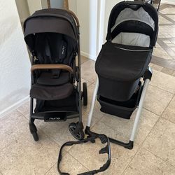 Nuna Mixx Next Stroller, Car Seat Adapter & Infant Bassinet & Stand
