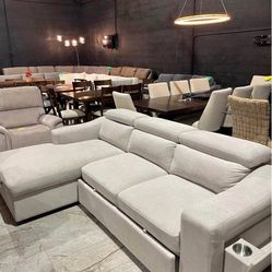 Roxana Fabric Sleeper Sofa with Storage Chaise