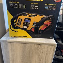 Brand new Stanley FATMAX 1200 Peak Amp Jump Starter with built-in air compressor.