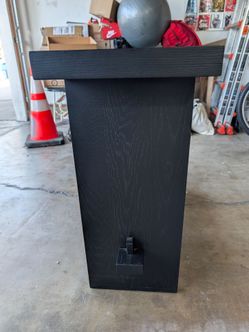 Nathan James Virgo Wood Accent Storage Console Sofa Table, for Entryway, Hallway or Living Room, Reclaimed Black Oak