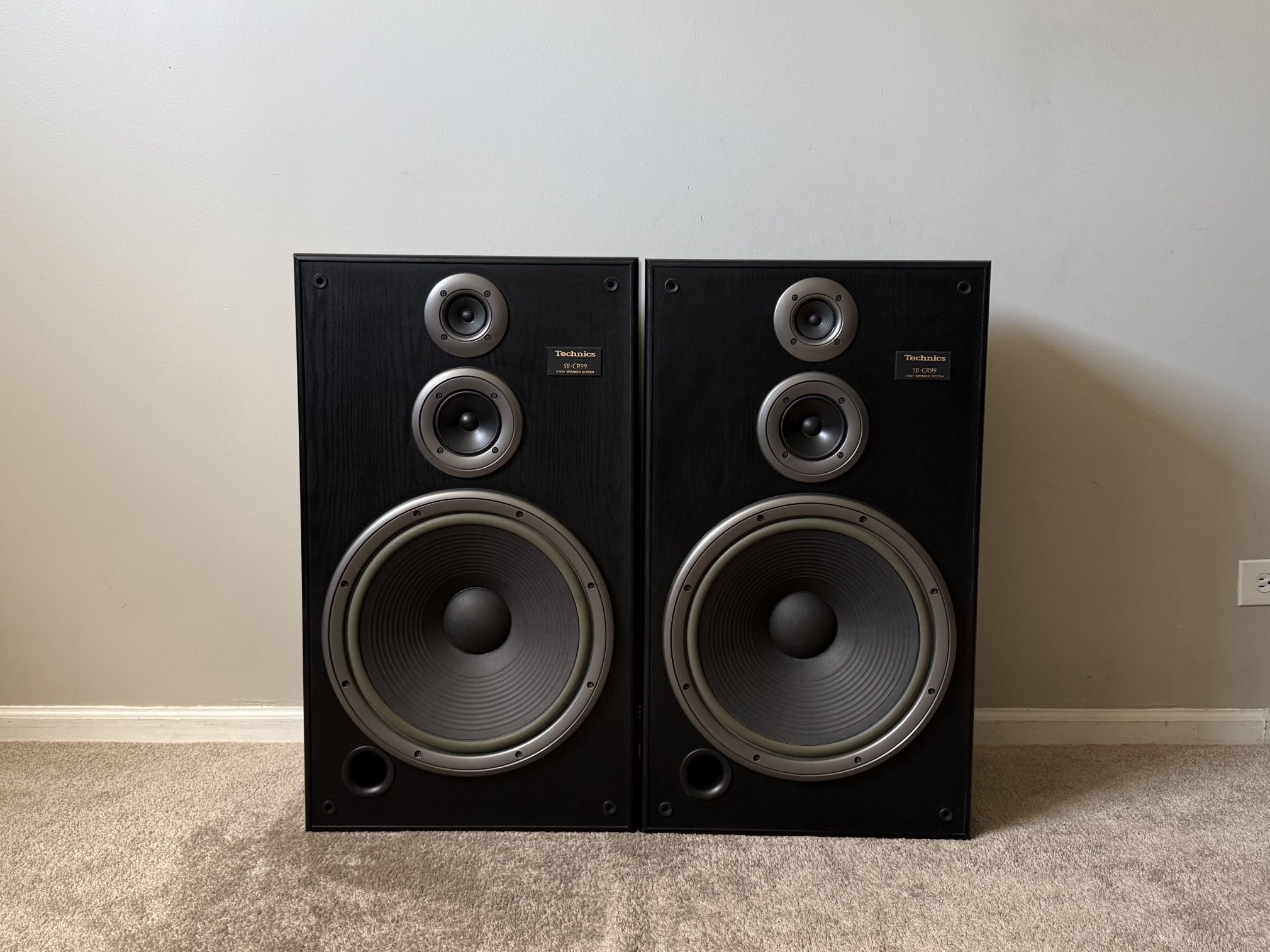 Technics SB-CR99 3 Way Home Floor Standing Speakers 15" Woofers