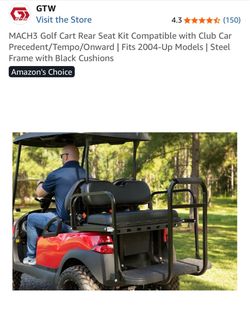 Rear golf cart seat