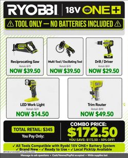 Ryobi 5 tool combo tool only