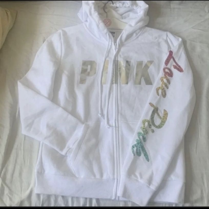 Pink bling hoodie size large