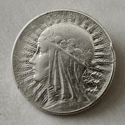 1933 Poland 5 Zlotych Silver Coin XF