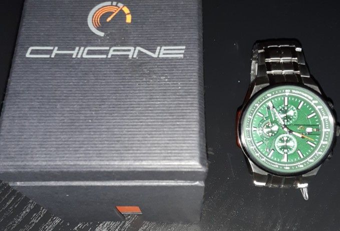 Men's Luxury  Chicane "RACER" Chrongraph  48 mm , 50 M .W.R, Body  And Bracelet S.S. Model#CH4242