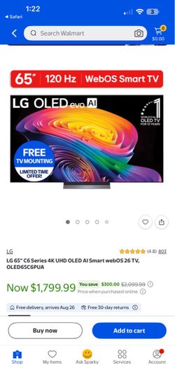 LG 65” 4K SmartTV