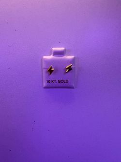 Small 10kt Gold Lightning Bolt Earrings