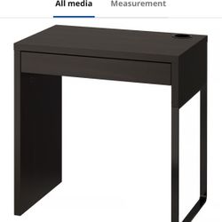 MICKE Desk, black-brown, 28 3/4x19 5/8 "