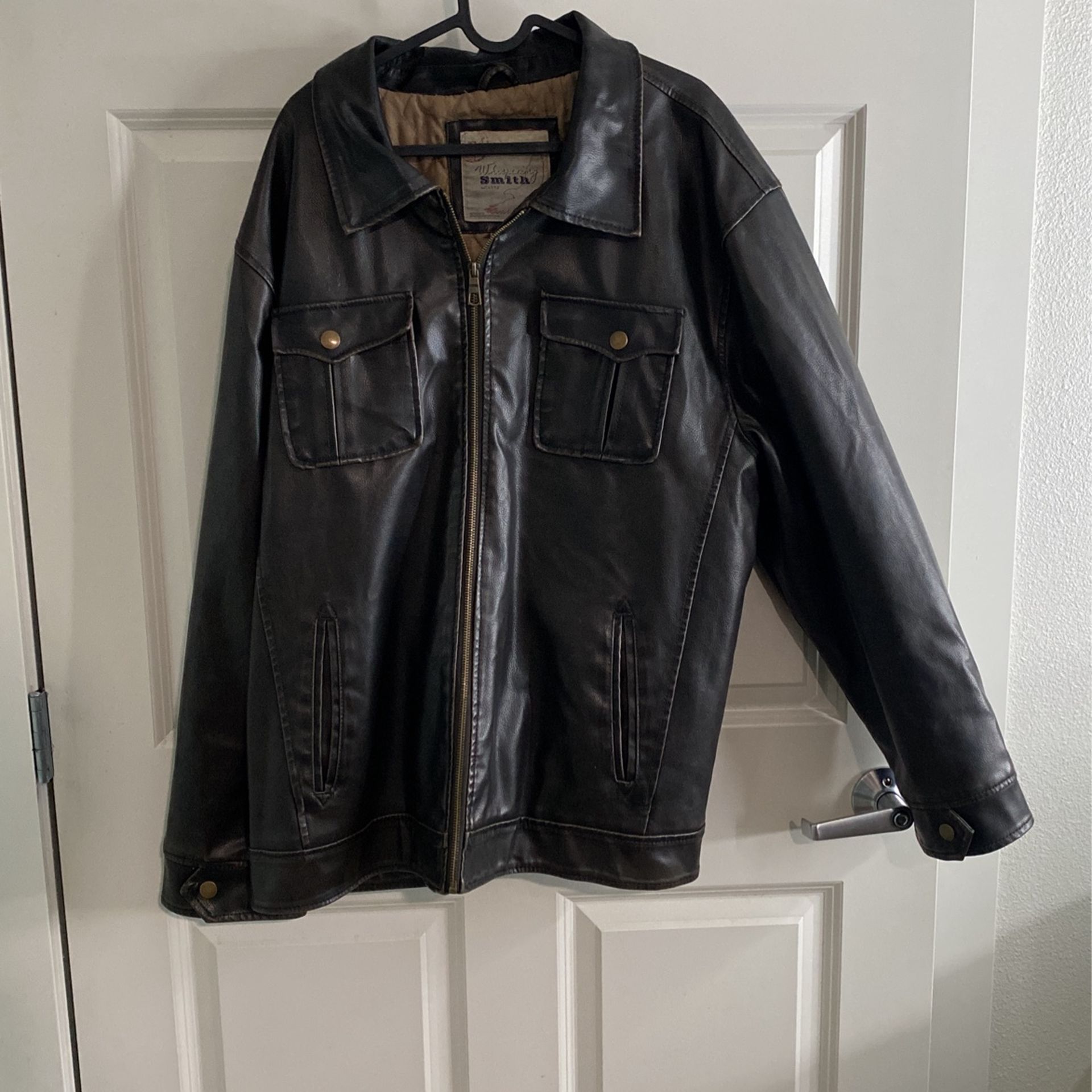 Whispering Smith Dark Brown Leather Jacket Size XXL