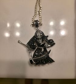 Silver and Black Diamond Reaper Charm 250 OBO
