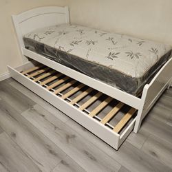 Brand New Twin Bed W/ Trundle & 2 Mattress $598